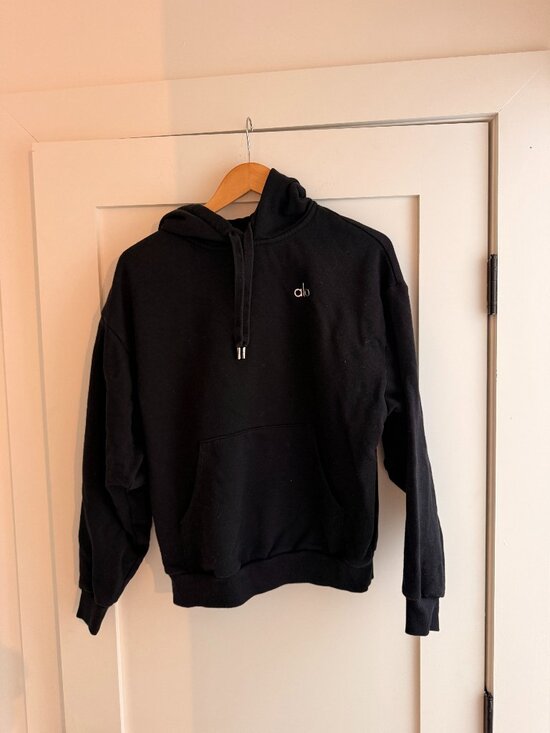 ALO Yoga Tops - Alo Black Hoodie, Size: S